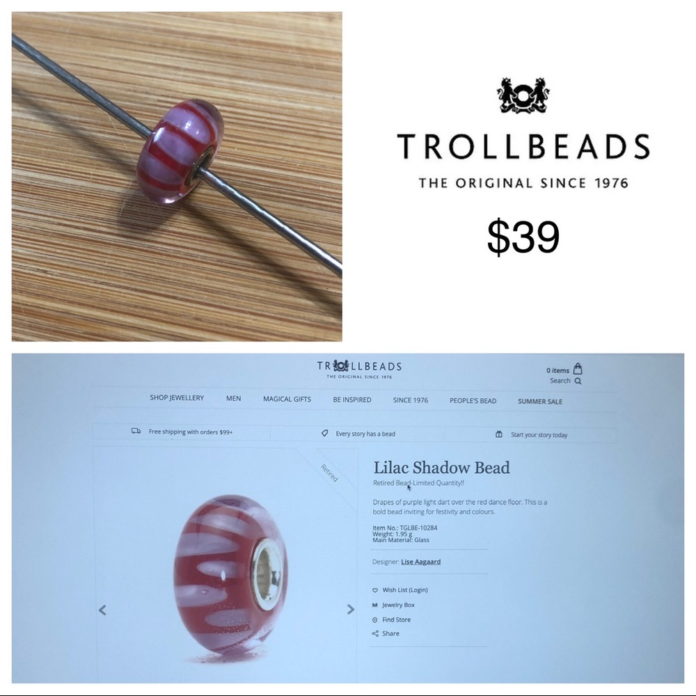 Trollbeads - Lilac Shadow Bead